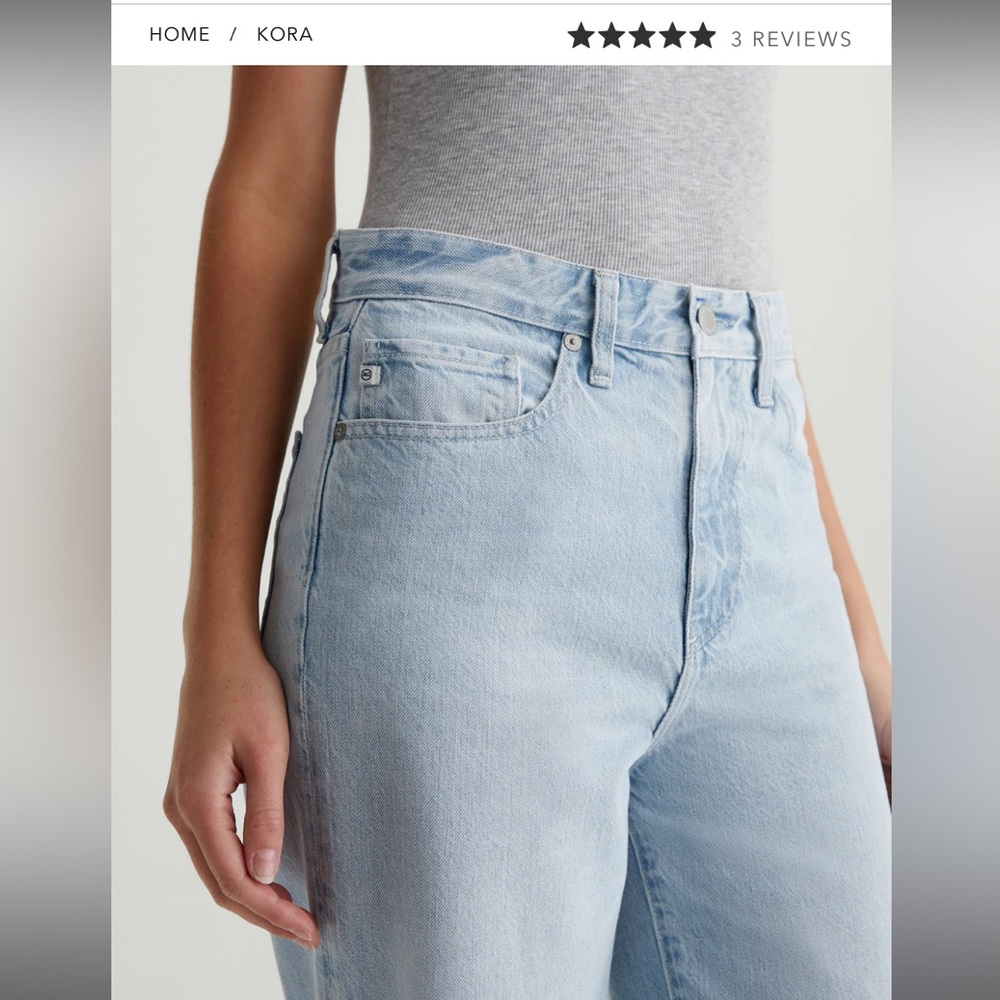 AG jeans Kora high rise wide leg light wash jeans size 27 light wear goldschmeid - Picture 7 of 11